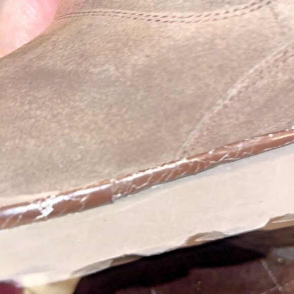 Gypsy Soule Brown Suede Boots Western Tooled Leather Swarovski Crystal Cross 10 - Picture 15 of 16